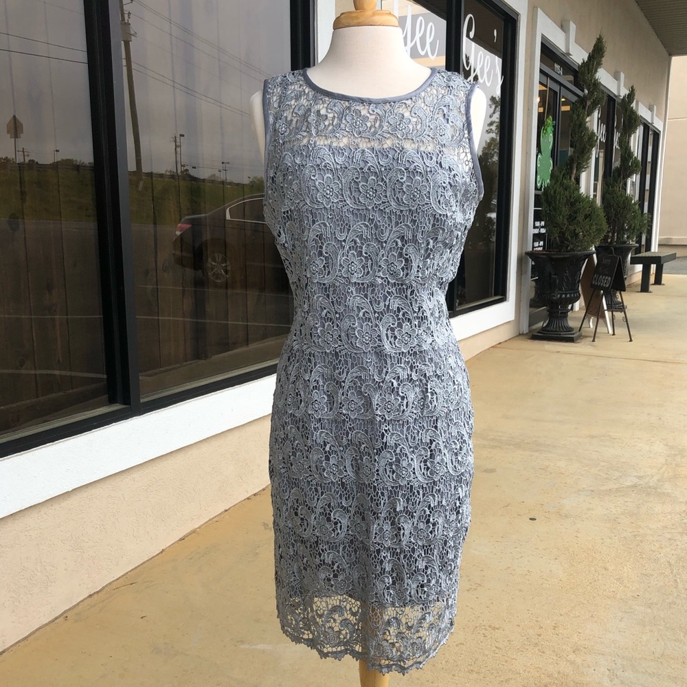 Gray Lace overlay dress